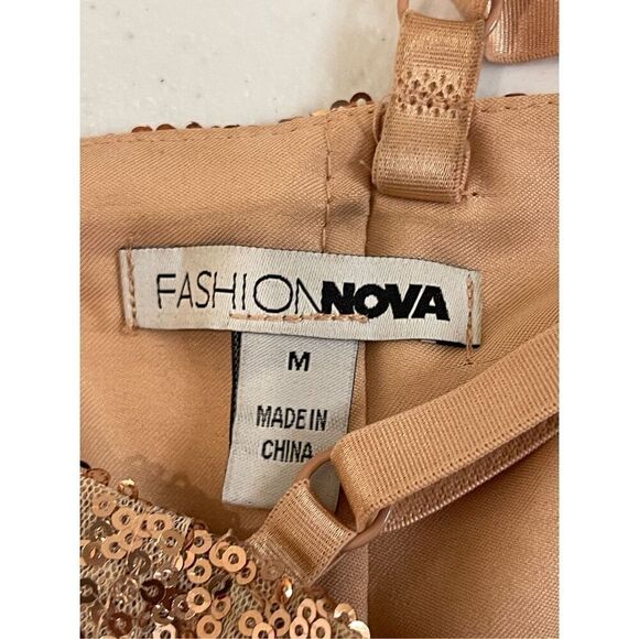 Fashion Nova women’s sequined top peach size medium - Picture 6 of 6